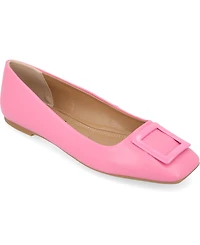 Journee Collection Women's Zimia Buckle Square Toe Ballet Flats