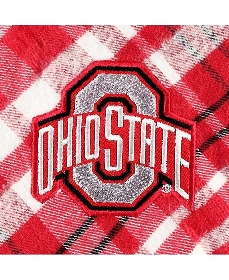 Women's Scarlet Ohio State Buckeyes Plus Mainstay Long Sleeve Button-Up Shirt
