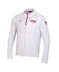 Men's Under Armour White Navy Midshipmen 2022 Special Games Quarter-Zip Pullover Top
