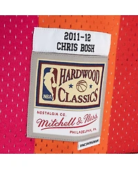 Men's Mitchell & Ness Chris Bosh Black, Red Miami Heat Hardwood Classics 2011-12 Split Swingman Jersey