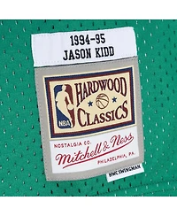Men's Mitchell & Ness Jason Kidd Blue, Green Dallas Mavericks Hardwood Classics 1994-95 Split Swingman Jersey