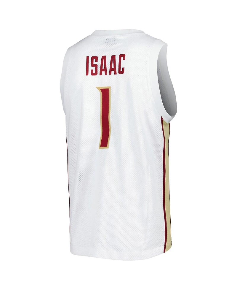 Men's Original Retro Brand Jonathan Isaac White Florida State Seminoles Alumni Commemorative Replica Basketball Jersey