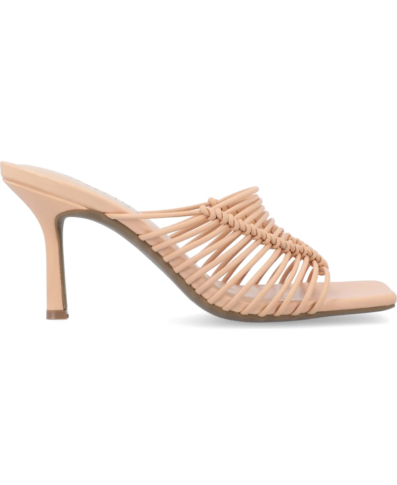 Journee Collection Women's Saskia Caged Strappy Stilletto Dress Sandals