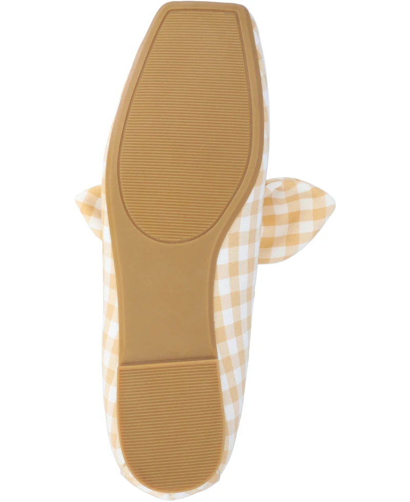 Journee Collection Women's Seralinn Bow Square Toe Flats