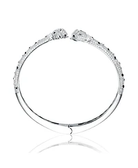 Ra Cubic Zirconia White Gold Plated Fauna Bangle Bracelet