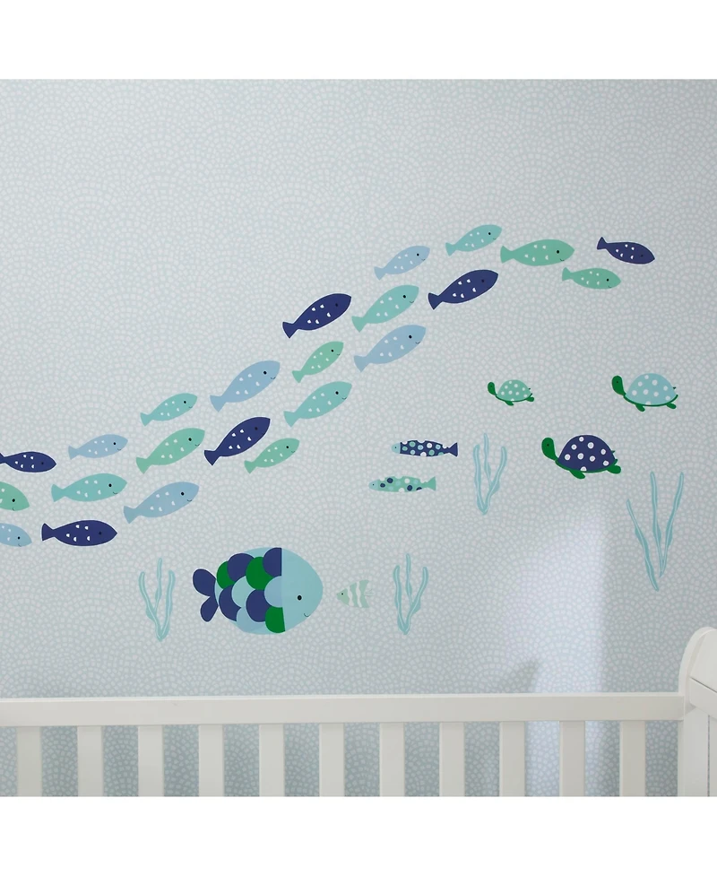 Lambs & Ivy Oceania Aqua/Blue Aquatic Fish Wall Decals/Stickers