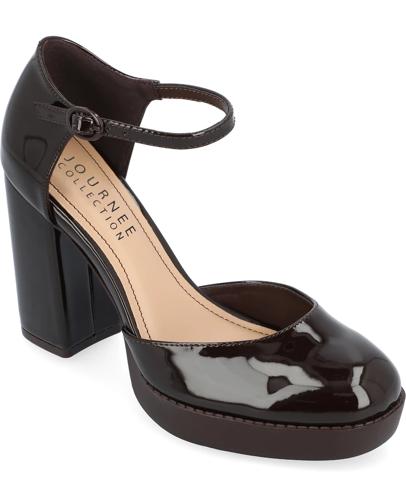 Journee Collection Women's Samarr Platform Block Heel Pumps