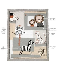 Lambs & Ivy Patchwork Jungle Animals 4-Piece Nursery Baby Crib Bedding Set
