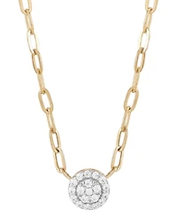 Diamond Halo Cluster Paperclip Link 18" Pendant Necklace (1/10 ct. t.w.) in 10k Gold
