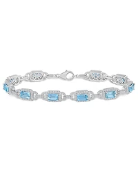 Macy's Sky Blue Topaz and White Topaz Bracelet (7 ct. t.w and 5/8 ct. t.w) in Sterling Silver