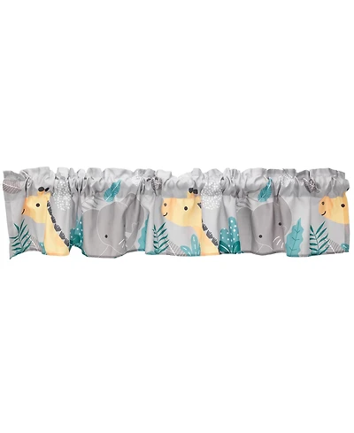 Bedtime Originals Mighty Jungle Gray Elephant/Giraffe Window Valance