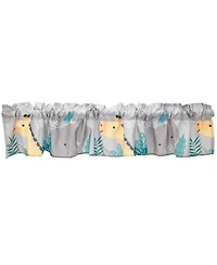 Bedtime Originals Mighty Jungle Gray Elephant/Giraffe Window Valance