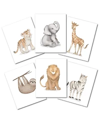 Lambs & Ivy Watercolor Safari Jungle Animals Unframed Nursery/Child Wall Art