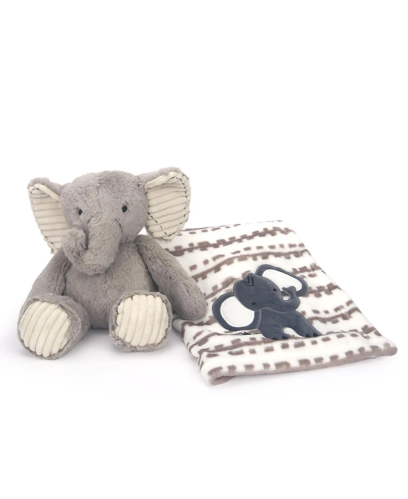 Lambs & Ivy Blanket & Plush Luxury Newborn Baby Gift Set - Gray Elephant