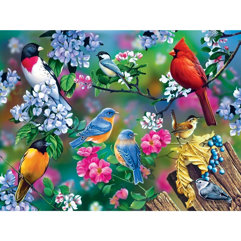 Masterpieces Audubon Songbird Collage 300 Piece Ez Grip Jigsaw Puzzle