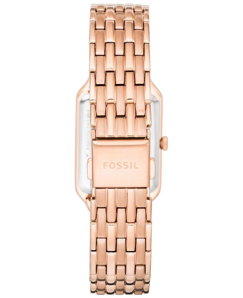Fossil Women's Raquel Three-Hand Date Rose Gold-Tone Stainless Steel Bracelet Watch, 23mm