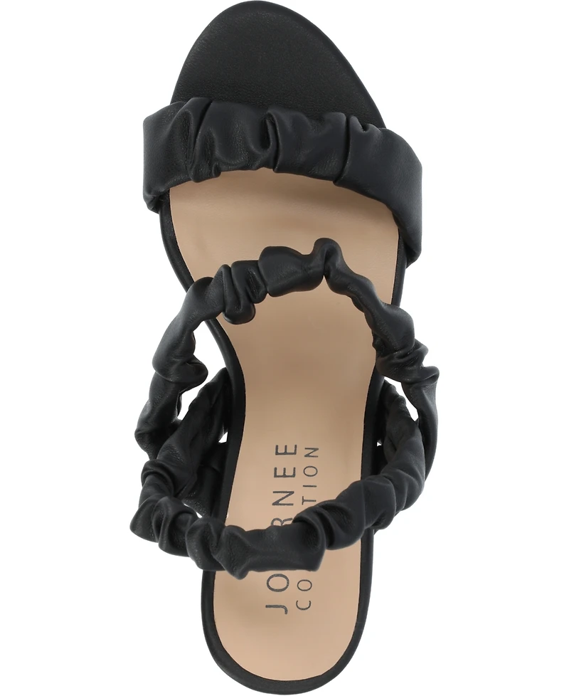 Journee Collection Women's Amaree Ruched Strap Dress Sandals