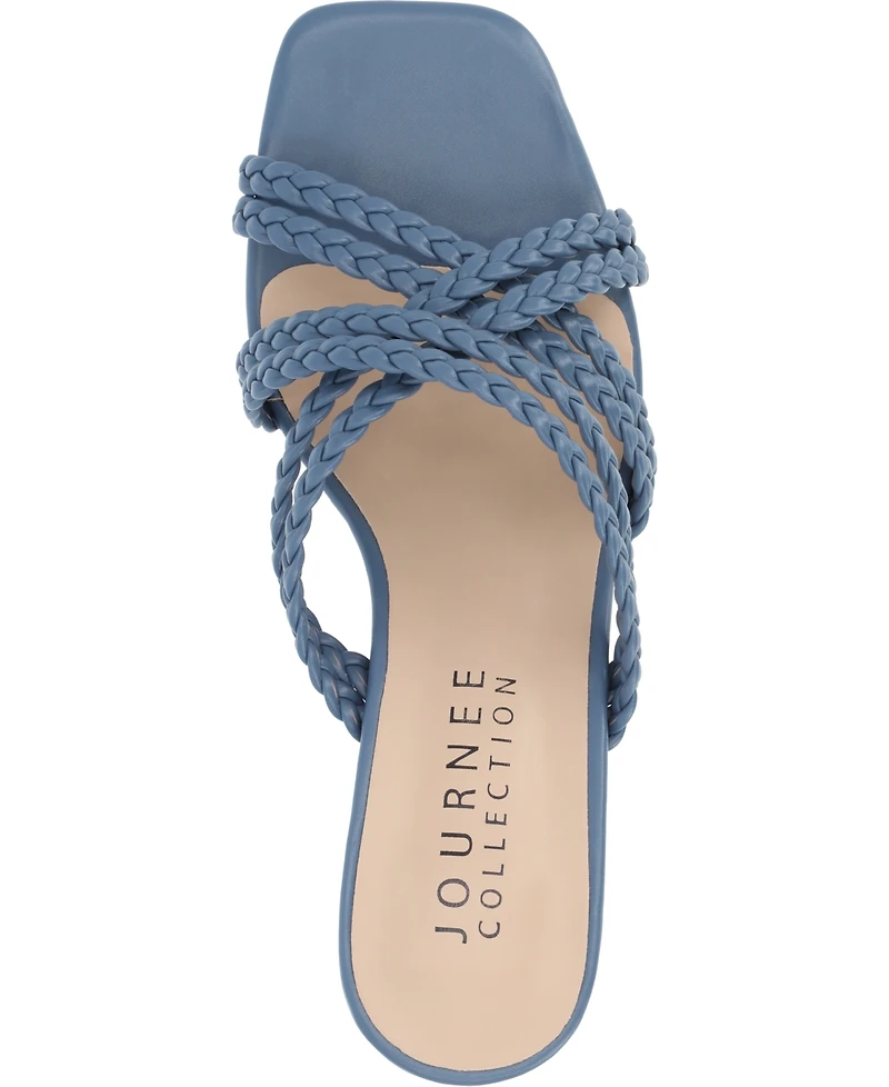 Journee Collection Women's Baylen Strappy Braided Wedge Sandals