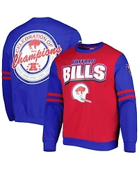 Men's Mitchell & Ness Red Buffalo Bills All Over 2.0 Pullover Sweatshirt