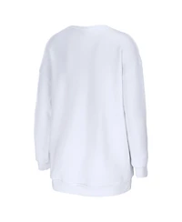 Women's Wear by Erin Andrews White New Orleans Saints Oversized Pullover Sweatshirt