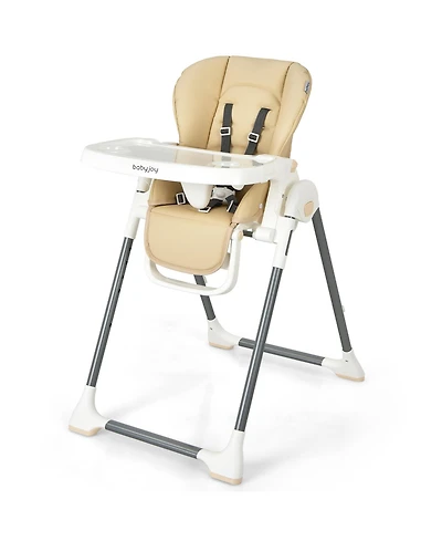 Costway Baby Foldable High Chair w/ Double Removable Trays