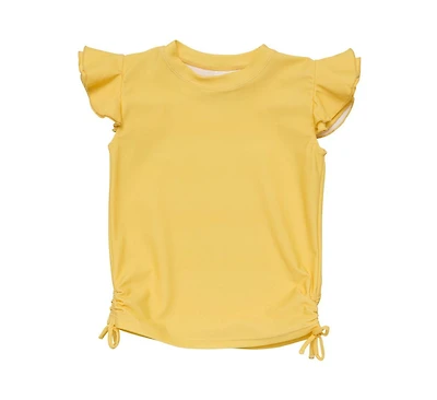 Snapper Rock Big Girls Toddler|Child Marigold Sustainable Flutter Sleeve Rash Top