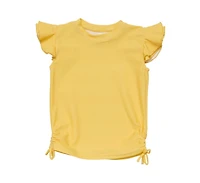 Snapper Rock Big Girls Toddler|Child Marigold Sustainable Flutter Sleeve Rash Top