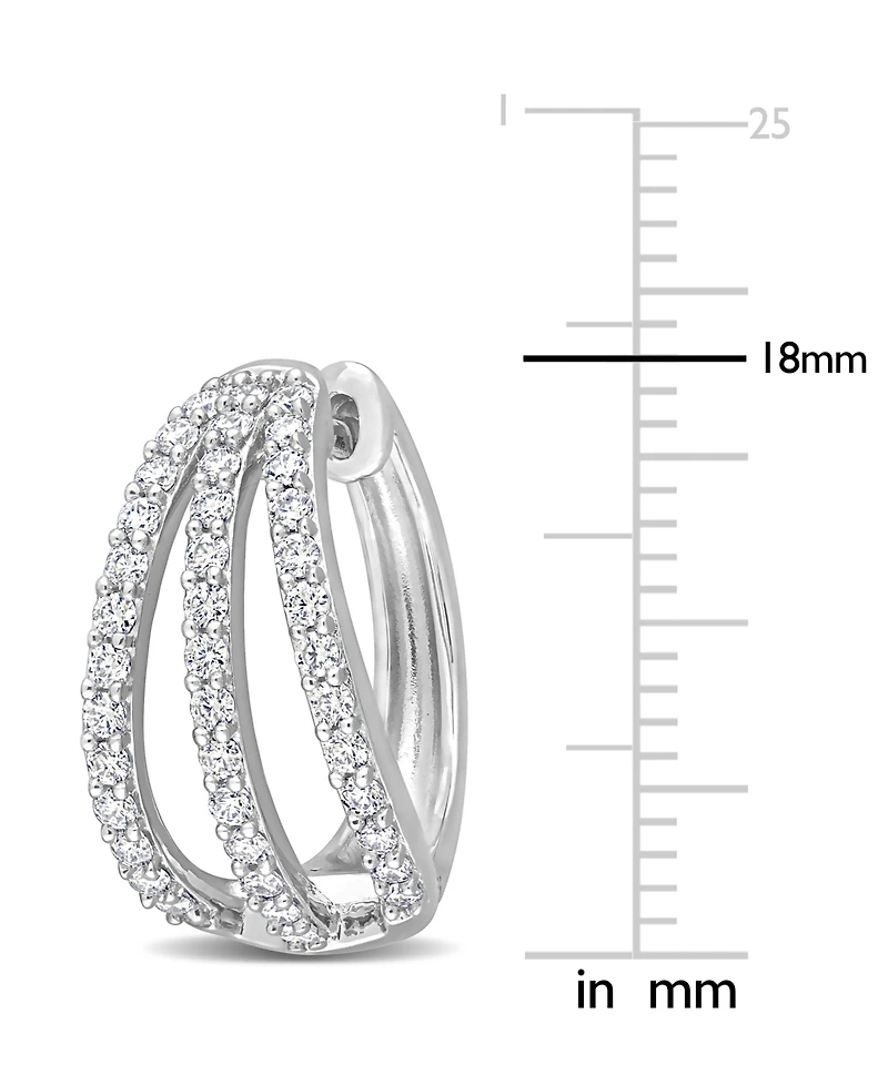 Macy's Moissanite Hoop Earrings 4/5 ct. t.w in Sterling Silver
