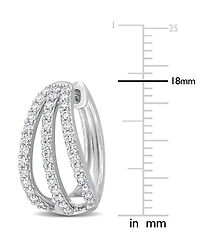 Macy's Moissanite Hoop Earrings 4/5 ct. t.w in Sterling Silver