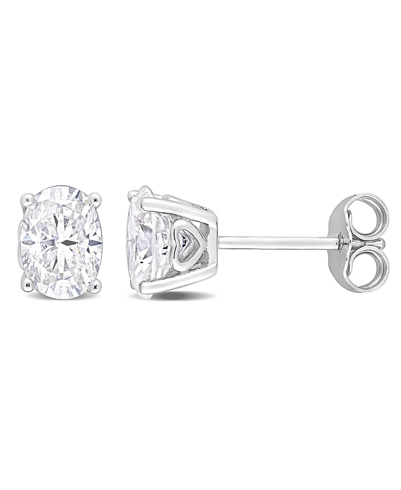 Macy's Oval Moissanite Stud Earrings 2 ct. t.w in Sterling Silver