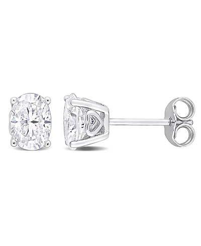 Macy's Oval Moissanite Stud Earrings 2 ct. t.w in Sterling Silver