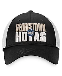 Men's Top of the World Black, White Georgetown Hoyas Stockpile Trucker Snapback Hat