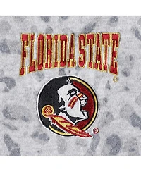 Women's Gameday Couture Heather Gray Florida State Seminoles Leopard Quarter-Zip Sweatshirt