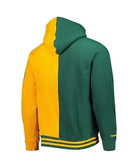 Men's Mitchell & Ness Green, Gold Seattle SuperSonics Hardwood Classics Split Pullover Hoodie