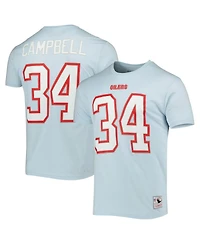 Men's Mitchell & Ness Earl Campbell Light Blue Houston Oilers Retired Player Logo Name and Number T-shirt