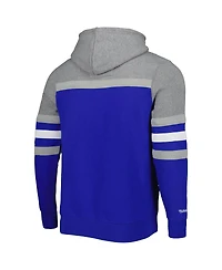 Men's Mitchell & Ness Royal, Heathered Gray Indianapolis Colts Head Coach Pullover Hoodie