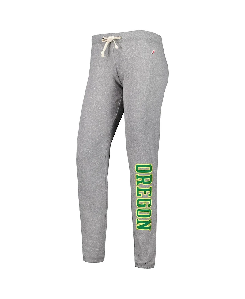 Women's League Collegiate Wear Heather Gray Oregon Ducks Victory Springs Tri-Blend Jogger Pants