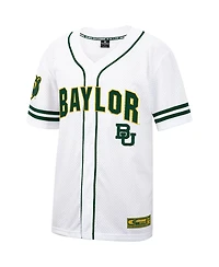 Men's Colosseum White, Green Baylor Bears Free Spirited Baseball Jersey