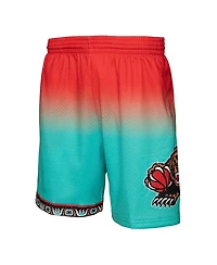 Men's Mitchell & Ness Red, Teal Vancouver Grizzlies 1996/97 Hardwood Classics Fadeaway Reload 3.0 Swingman Shorts