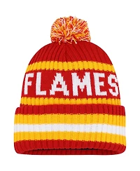 Men's '47 Brand Red Calgary Flames Bering Cuffed Knit Hat with Pom