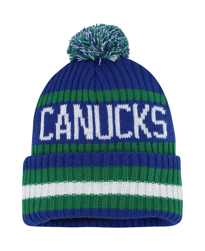 Men's '47 Brand Blue Vancouver Canucks Bering Cuffed Knit Hat with Pom