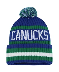 Men's '47 Brand Blue Vancouver Canucks Bering Cuffed Knit Hat with Pom