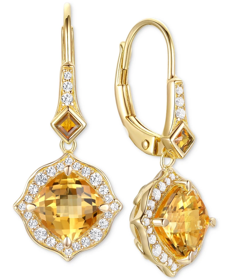 3-Pc. Set Lab-Grown Sapphire (5-7/8 ct. t.w.) & Lab-Grown White Sapphire (3/4 ct. t.w.) Heart Pendant Necklace, Ring, & Stud Earrings in 14k Gold-Plat