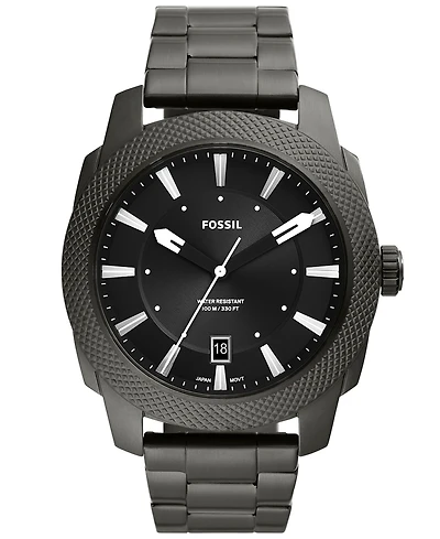 Fossil Men's Machine Quartz Gray Stainless Steel Bracelet Watch, 49mm