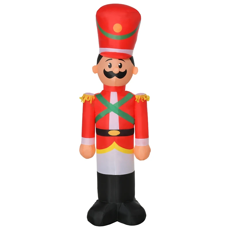 Homcom 6 ft Inflatable Solider Outdoor Nutcracker Display w/ Led Lights