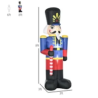 Homcom Colorful 8ft Inflatable Nutcracker Soldier with Scepter Led Outdoor Yard