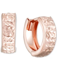 Textured Wide Huggie Hoop Earrings