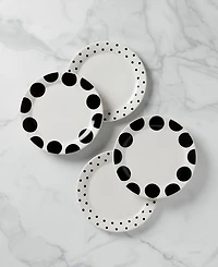 Kate Spade on the Dot Assorted Dinner Plates 4 Piece Set, Service for 4