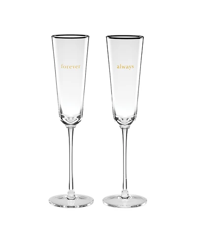 Kate Spade Cheers to Us Always Forever Toasting Flute Pair Set, 2 Piece