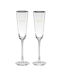 Kate Spade Cheers to Us Always Forever Toasting Flute Pair Set, 2 Piece